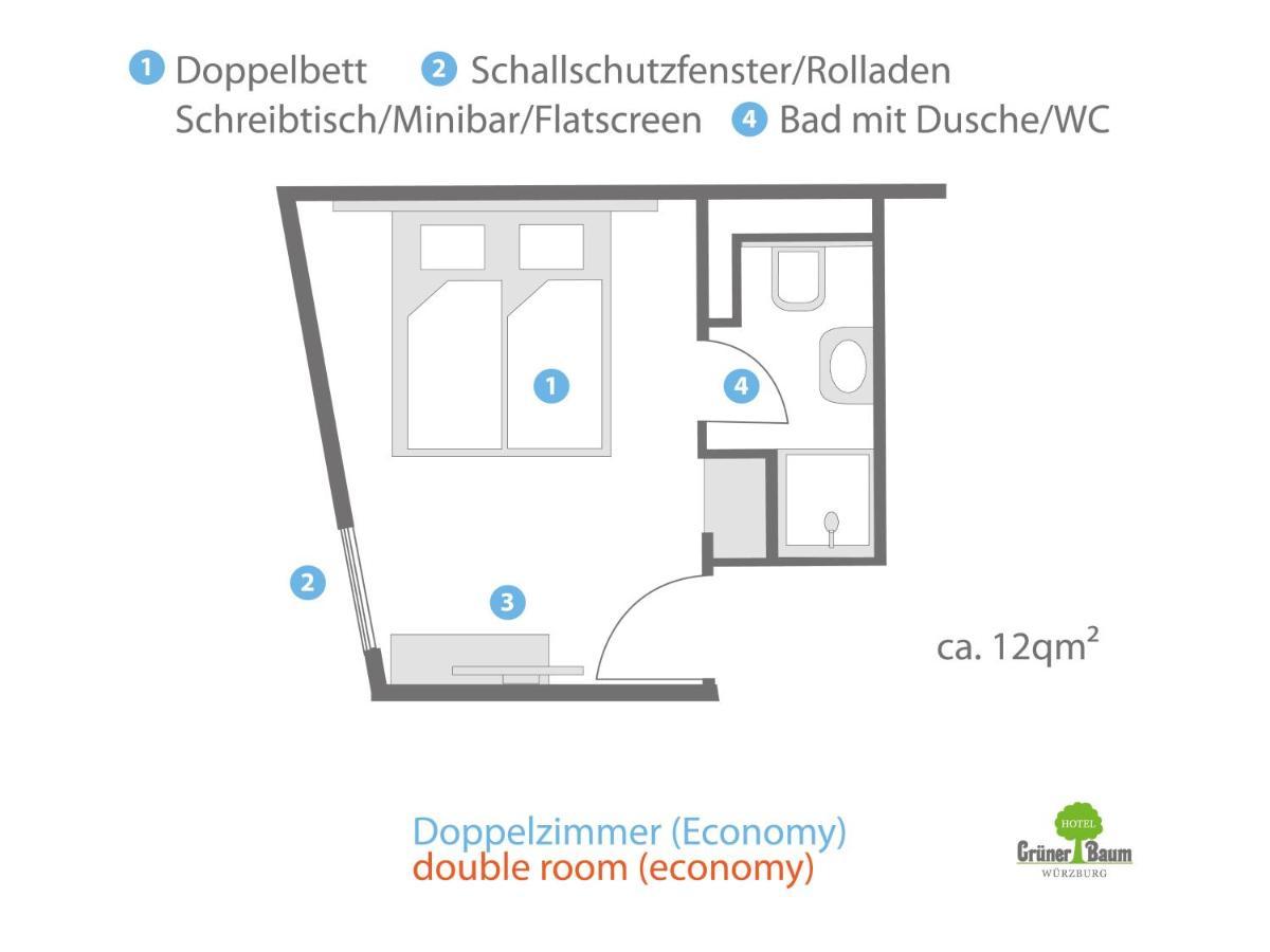 Hotel Gruner Baum Würzburg Eksteriør bilde