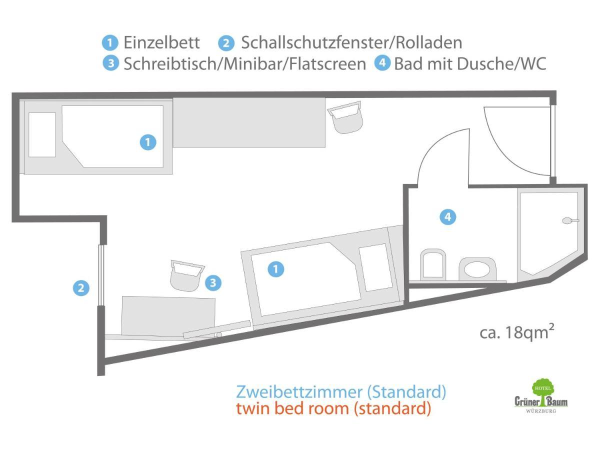 Hotel Gruner Baum Würzburg Eksteriør bilde