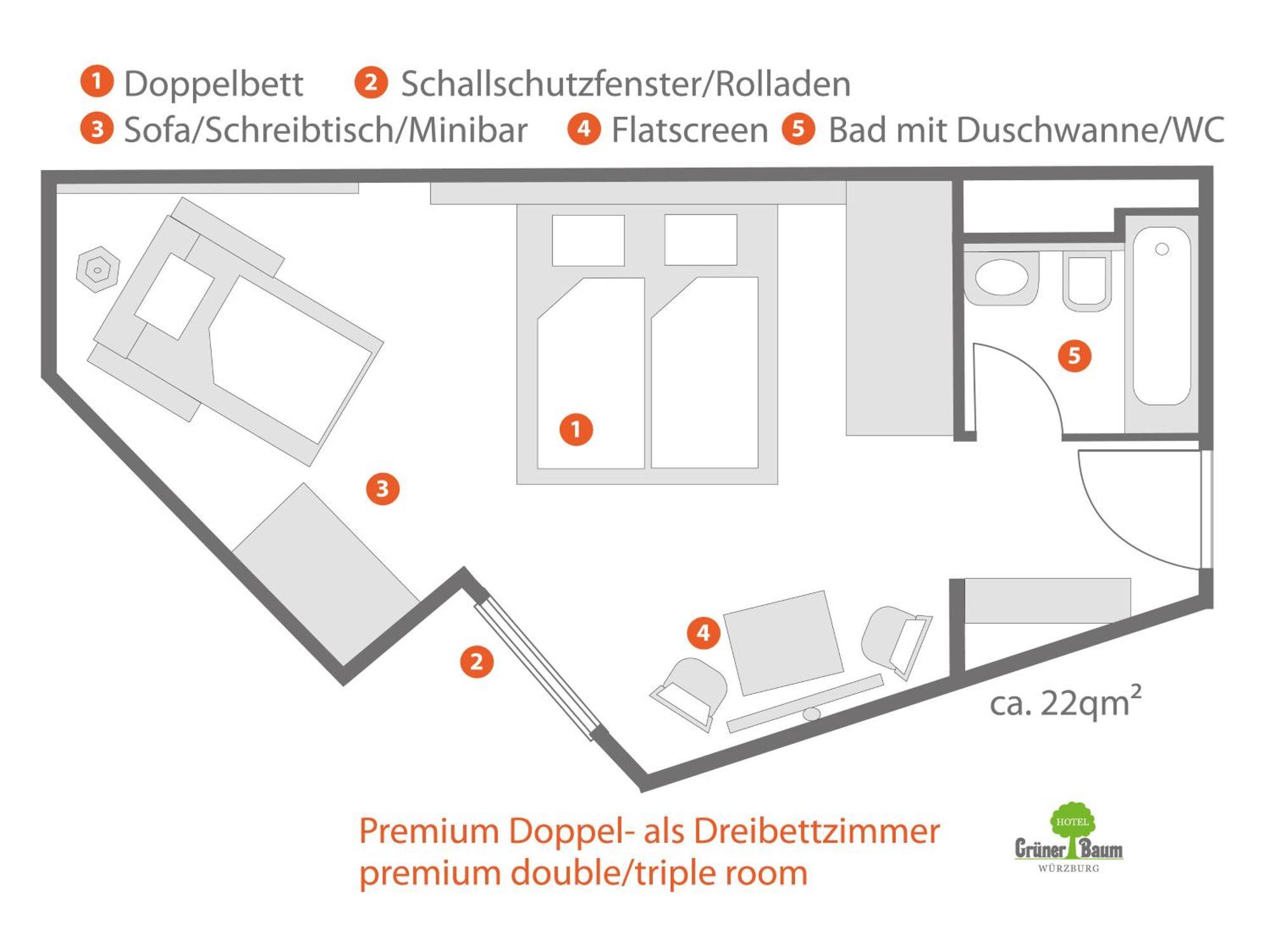 Hotel Gruner Baum Würzburg Eksteriør bilde